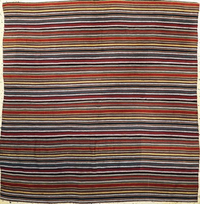 Djajim"Nomaden-Decke", Persien, Anfang 20.Jhd, Wolle auf Wolle(6 Bahnig), ca. 160 x 160 cm, EHZ: 2