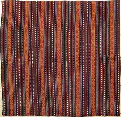 Djajim"Nomaden-Decke", Persien, Anfang 20.Jhd, Wolle auf Wolle(7 Bahnig), ca. 187 x 182 cm, EHZ: 2