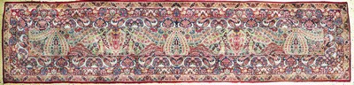 Seltener antiker Kerman, Persien, um 1900, Wolle auf Baumwolle, ca. 387 x 90 cm, EHZ: 2-3