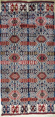 Konya Kelim antik, Türkei, 19.Jhd, Wolle auf Wolle, ca. 340 x 162 cm, EHZ: 2