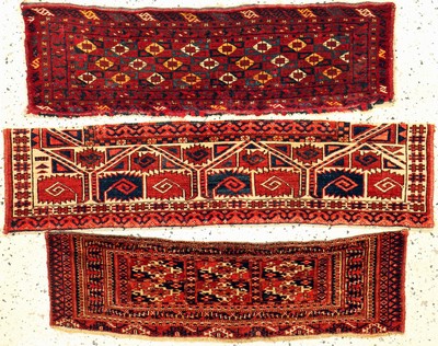 Konvolut 3 Torba antik, Turkmenistan, 19.Jhd, Wolle auf Wolle, ca. 115 x 30 cm, EHZ:3-4