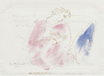 Christiane Maether, 1941 Berlin-2024, 3 aquarellierten Zeichnungen, alle handsign., 1x Zwei in einem, auf Kuchenkarton, betitelt und dat. 94, ca. ...