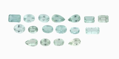 Lot lose facett. Aquamarine zus. 20.51 ct, in versch. Schliffformen und Farbnuancen