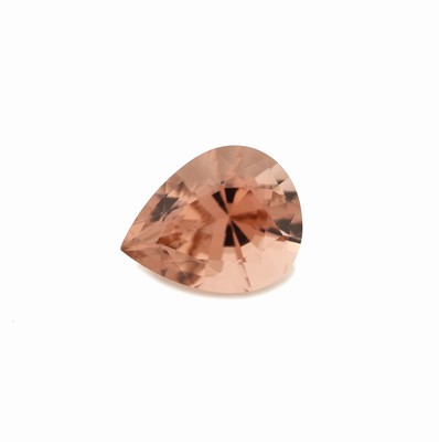 Loser facett. Turmalin, 4.07 ct, Tropfen im Scherenschliff, morganitfarben