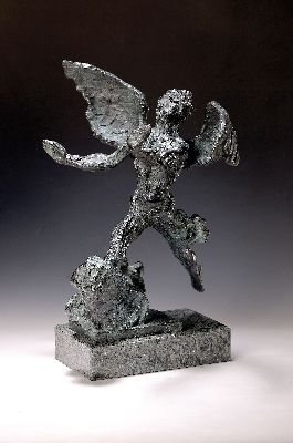 Genaro Iglesias, zeitgenössische Bildhauer, "Der Traum des Prometheus", Bronzeskulptur, Ed. 39/75, signiert, bezeichnet, Gießerstempel ...