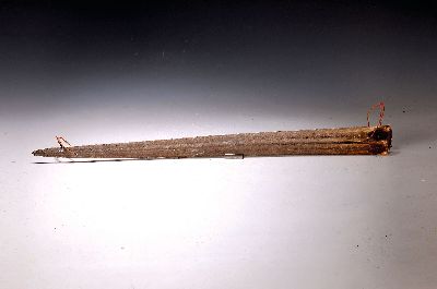 Schwert eines Schwertfischs, ca. 50 Jahre alt, mit Bohrung am oberen Ende, L. ca. 80cm