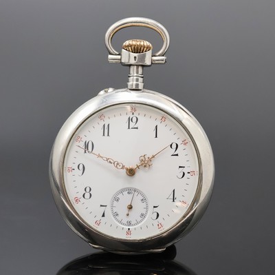 PHILIPPE DUBOIS & FILS offene Silbertaschenuhr, Schweiz um 1900, glattes Geh. m. gestuftem Pendant, auf Cuvette bez. Chronometre, im Deckel eingel. ...