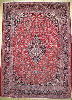 Keschan fein, Persien, Mitte 20.Jhd, Wolle auf Baumwolle, ca. 395 x 282 cm, verkürzt, EHZ: 2
