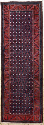 Belutsch antik, Persien, um 1900, Wolle aufWolle, ca. 255 x 88 cm, EHZ: 2-3(oxidiert)