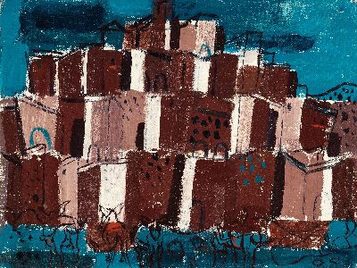 Heimo Schöllkopf, geb. 1888 in Nürnberg - 1982 Gerlingen, "Bergdorf - Italien", , Öl/Lwd, 1955, signiert und datiert Heimo, 30.5 x 40.5 ...