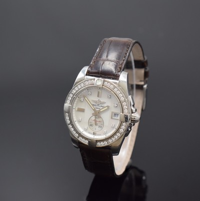 BREITLING Galactic Chronometer mit Brillanten besetzte Armbanduhr in Stahl Referenz A37330, Schweiz um 2016, Automatik, Boden verschr., neutr. ...