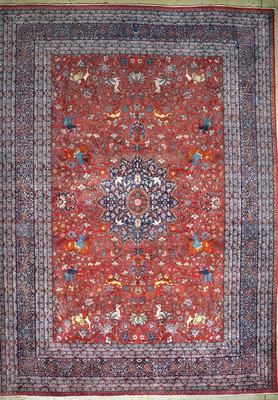 Täbriz fein, Persien, Mitte 20.Jhd, Korkwolle auf Baumwolle, ca. 425 x 310 cm, EHZ: 1-2