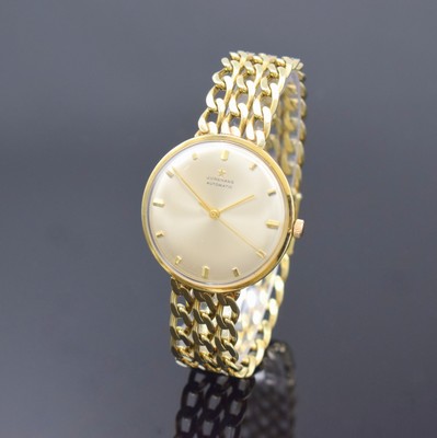 JUNGHANS Herrenarmbanduhr in GG 585/000 an neutralem GG 585/000 Gliederband, Automatik, Deutschland Ende 1960er Jahre, mit ETA Basiskal. 2451, für ...