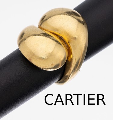 18 kt Gold CARTIER Ring, GG 750/000, ModellYing Yang, RW 54, ca. 23.8 g, sign. und num., Tragespuren