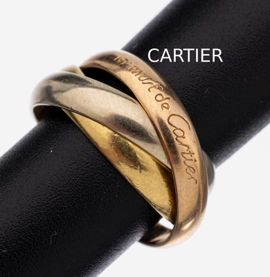 18 kt Gold Must de CARTIER Ring, GG/WG/RG 750/000, Trinity, RW 48, ca. 6.6 g, sign.