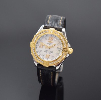 BREITLING Damenarmbanduhr Serie Lady B-Class Chronometer Referenz D67365, Schweiz um 2000, quarz, orig. Lederband m. Faltschl., Boden verschr., ...