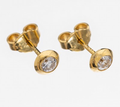 18 kt Gold Brillant-Ohrstecker, GG 750/000,2 Brillanten zus. ca. 0.30 ct Weiß/si, ca. 1.8 g