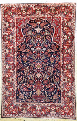 Keschan Kork fein, Persien, Anfang 20.Jhd, Korkwolle auf Baumwolle, ca. 206 x 135 cm, Mottenfraß, EHZ: 2(gereinigt)
