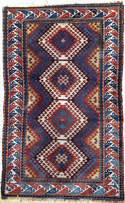 "Bordjalou"kazak antik, Kaukasus, 19.Jhd, Wolle auf Wolle, ca. 195 x 125 cm, EHZ: 3-4