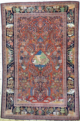 Keschan fein alt, Persien, Anfang 20.Jhd, Wolle auf Baumwolle, ca. 203 x 133 cm, verblasst, EHZ: 3