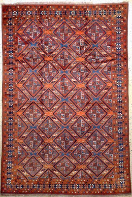 Khalmohammadi fein, Afghanistan, Mitte 20.Jhd, Korkwolle auf Wolle, ca. 297 x 205 cm,EHZ: 2