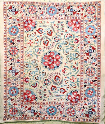 Buchara"Susani", Uzbekistan, Anfang 20.Jhd, Seidenstickerei, ca. 170 x 145 cm, EHZ: 2