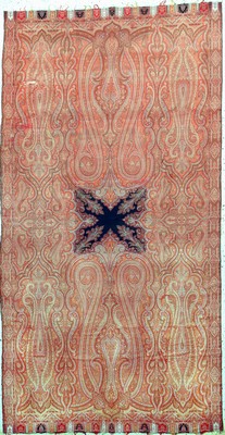 Kaschmir Schal, Indien, Anfang 20.Jhd, Wollstickerei, ca. 295 x 155 cm, EHZ: 2(kleineLöcher & Risse).