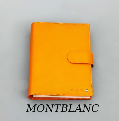 MONTBLANC Organizer, cognacf. Leder, Made in Germany, DIN A 5, innen cognacfarb., Innen 6 Fächer für Visiten- bzw. Kreditkarten, 2 große ...