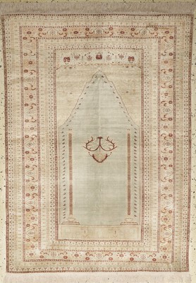 Seiden Täbriz antik, Persien, 19.Jhd, reineNaturseide, ca. 165 x 120 cm, gereinigt, EHZ: 2-3, (Fransen erneuert)