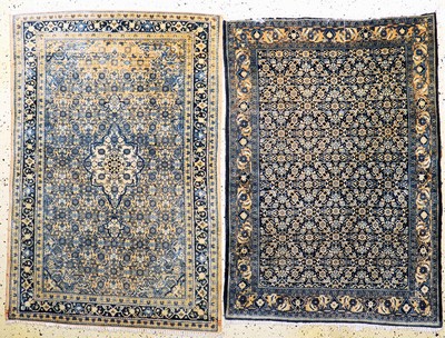 2 Lots Täbriz fein, Persien, Mitte 20.Jhd, Korkwolle auf Baumwolle, ca. 150 x 100 cm, verblasst, EHZ: 3