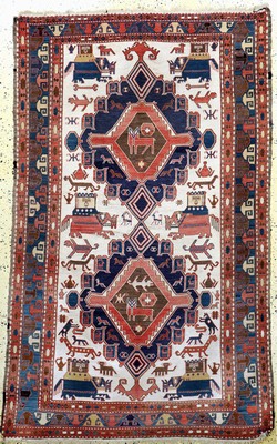 Sumakh, Azerbaijan, Mitte 20.Jhd, Wolle aufBaumwolle, ca. 195 x 130 cm, EHZ: 2(verschmutzt)