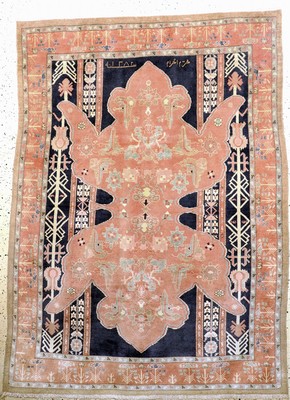 Malayer, Persien, datiert 1382(1961), Wolle auf Baumwolle, ca. 255 x 180 cm, Mottenfraß, EHZ: 2