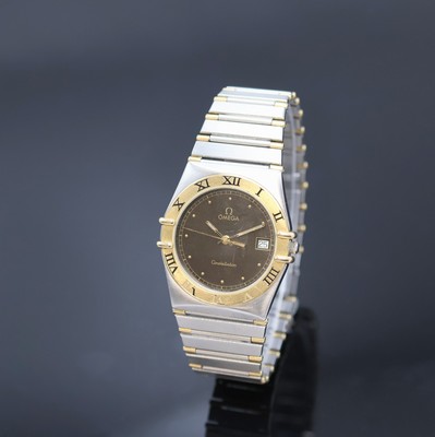 OMEGA Herrenarmbanduhr Constellation Referenz 396.1070/396.1080, Schweiz um 1990, Edelstahl/gold kombiniert inkl. Gliederband, Boden aufgedr., ...