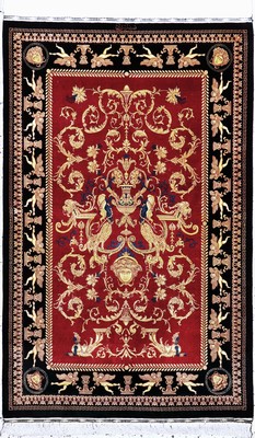 Ghom Seide fein Persien, signiert"Rashtizadeh", Ende 20.Jhd, reine Naturseide, ca. 160 x 103 cm, ca. 1,0 Mio. Kn/qm, EHZ:(nahezu ...
