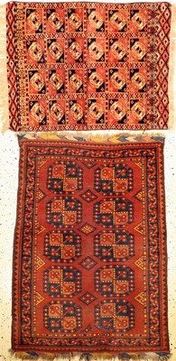 2 antike"Herdteppiche", Turkmenistan, 19.Jhd, Wolle auf Wolle, ca. 130 x 93 cm, EHZ:3