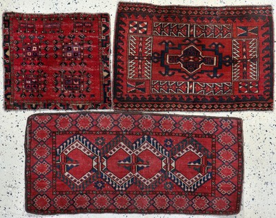 3 Lots Beschir antik, Turkmenistan, 19.Jhd,Wolle auf Wolle, ca. 100 x 50 cm, EHZ: 3-4