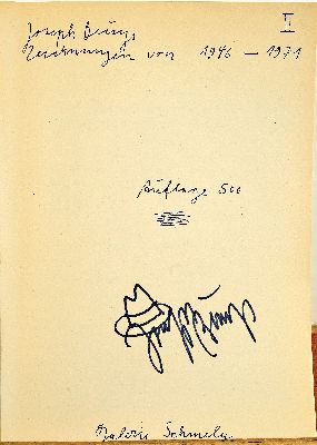 Joseph Beuys, 1921-1987, Buchband: Zeichnungen von 1946-1971, Ed. Galerie Schmela, limit. Auflage 285/500, Frontispiz von Beuys handsigniert mit ...