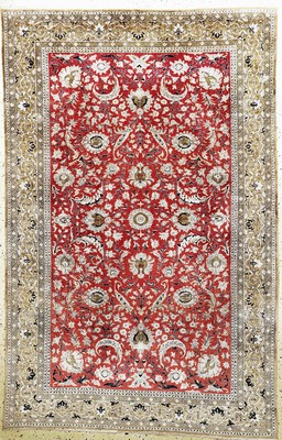 Ghom Seide, Persien, Mitte 20.Jhd, reine Naturseide, ca. 260 x 170 cm, EHZ: 2