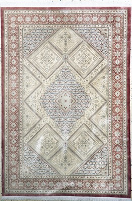 Ghom Seide fein Persien, signiert"Salehi", Ende 20.Jhd, reine Naturseide, ca. 200 x 136 cm, ca. 1,0 Mio. Kn/qm, EHZ: 1-2
