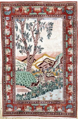 Keschan fein, Ägypten, Mitte 20.Jhd, Wolle auf Baumwolle, ca. 185 x 125 cm, EHZ: 3, (großflächig restauriert)