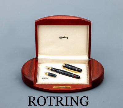 ROTRING Schreibgerät, 1928, limitierte Edition zum 70-jährigen Firmenjubiläum, limitierte Edition, hier 1050/1928, Korpus blau marmorierterter ...