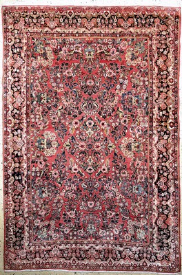 Us Re-Import Sarogh, Persien, Anfang 20.Jhd, Wolle auf Baumwolle, ca. 280 x 190 cm,gereinigt, EHZ: 2