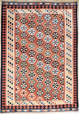 Ghaschgai Kelim, Persien, Mitte 20.Jhd, Wolle auf Wolle, ca. 220 x 150 cm, EHZ:(nahezuneuwertig)