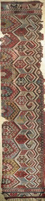 Konya Kelim antik, Türkei, Anfang 19.Jhd, Wolle auf Wolle, ca. 385 x 85 cm, EHZ: 4