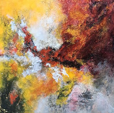Marion Keller, geb. 1963, Acryl/Lwd, rechts unten signiert, ca. 100x100 cm