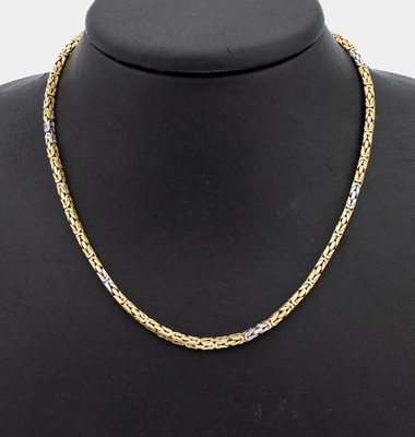 14 kt Gold Königskette, GG/WG 585/000, endlos, L. ca. 88 cm, ca. 43 g