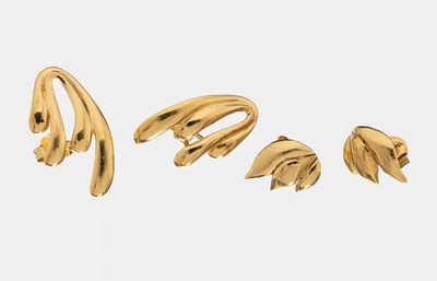 Konvolut 2 Paar 18 kt Gold Ohrstecker, GG 750/000, ca. 6.0 g