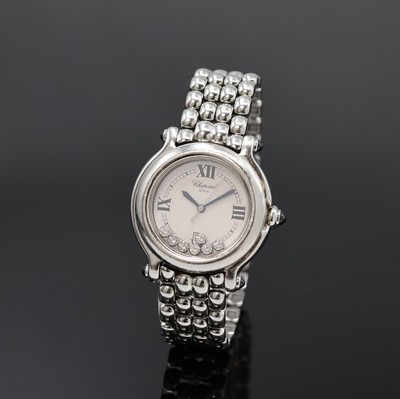 CHOPARD Happy Sport Armbanduhr Referenz 8236, Schweiz um 2000, quarz, Edelstahlgeh. inkl. orig. Gliederband m. dopp. Faltschl., Krone sowie ...
