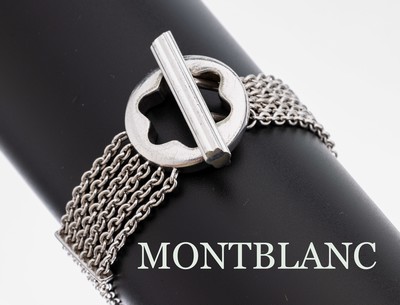 MONTBLANC Armband, 925er Silber, 6-rhg. L. ca. 20 cm, Knebelschließe, sign., ca. 46.5 g