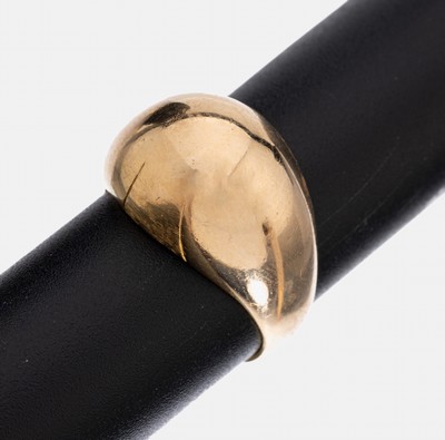 18 kt Gold Ring, GG 750/000, schlicht, mit hohem Ringkopf, RW 57, ca. 9.3 g
